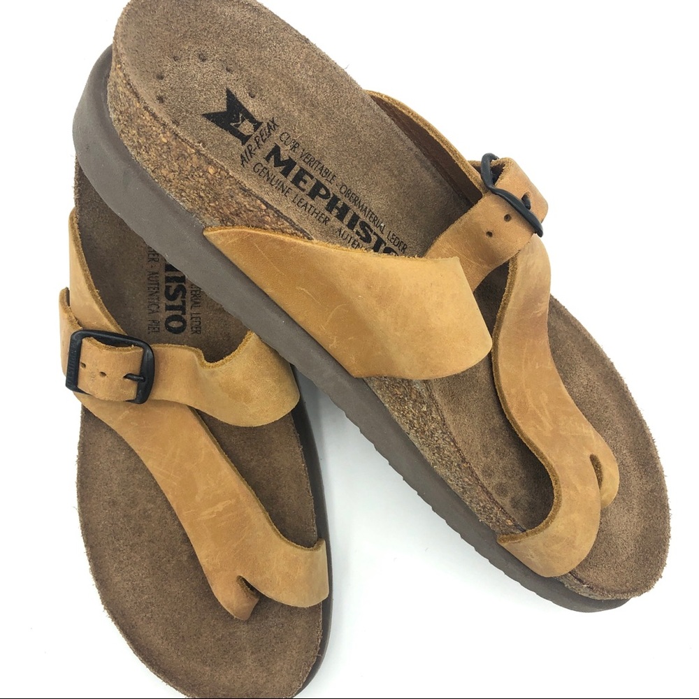 NWOT Mephisto Helen Natural Tan Leather Sandal